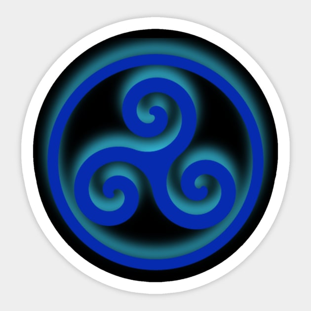 Triple Blue Spiral Sticker by Celtic Morrigan